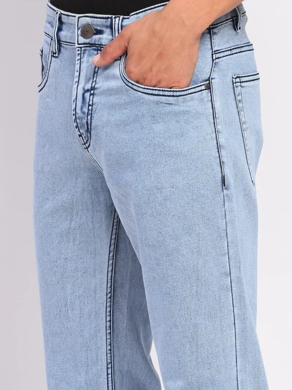 Sraddos Stretchable Light Blue Cotton Blend Jeans - Image 2