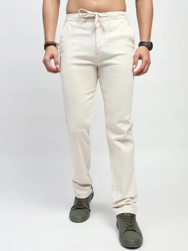 Sraddos Natural Solid Cotton Trouser